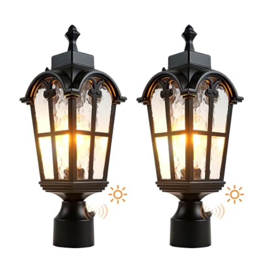 Outdoor Lighting Lamps - مصابيح عمودية خارجية مزودة بمستشعر، مقاومة