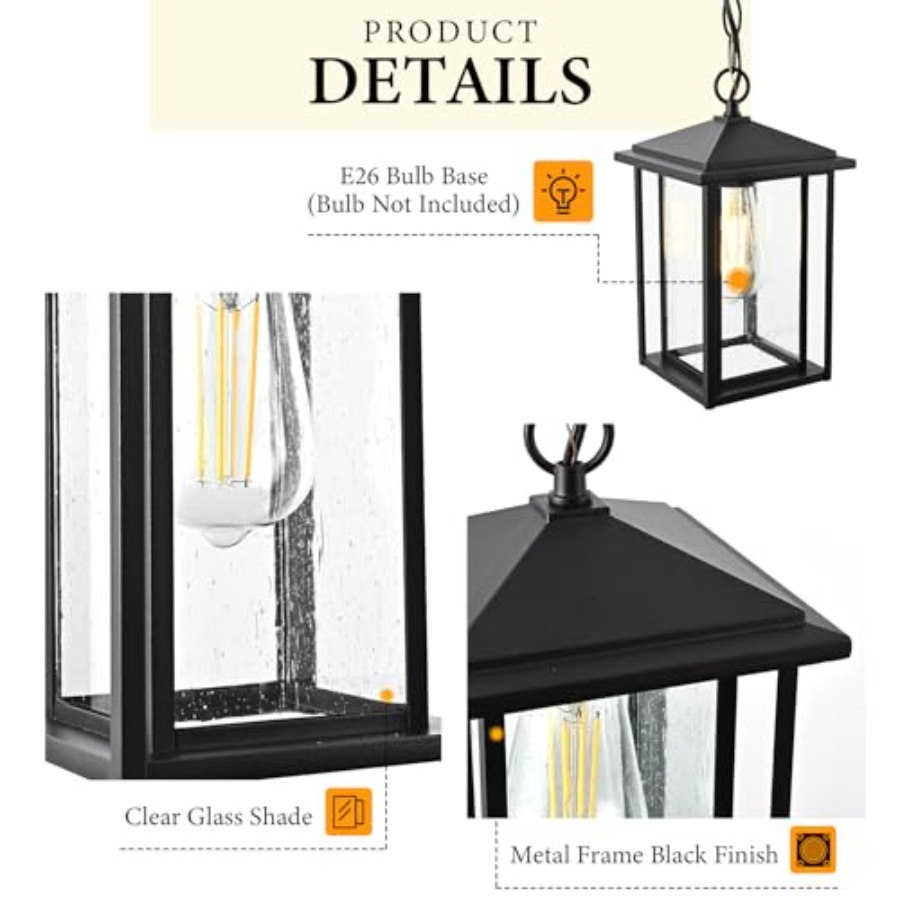 مصابيح معلقة خارجية للفناء، ثر - مراجعة Outdoor Lighting Pendant وسعره