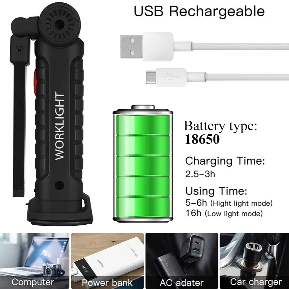 المحمولة COB مصباح ليد جيب USB - مراجعة Outdoor Lighting Rechargeable وسعره