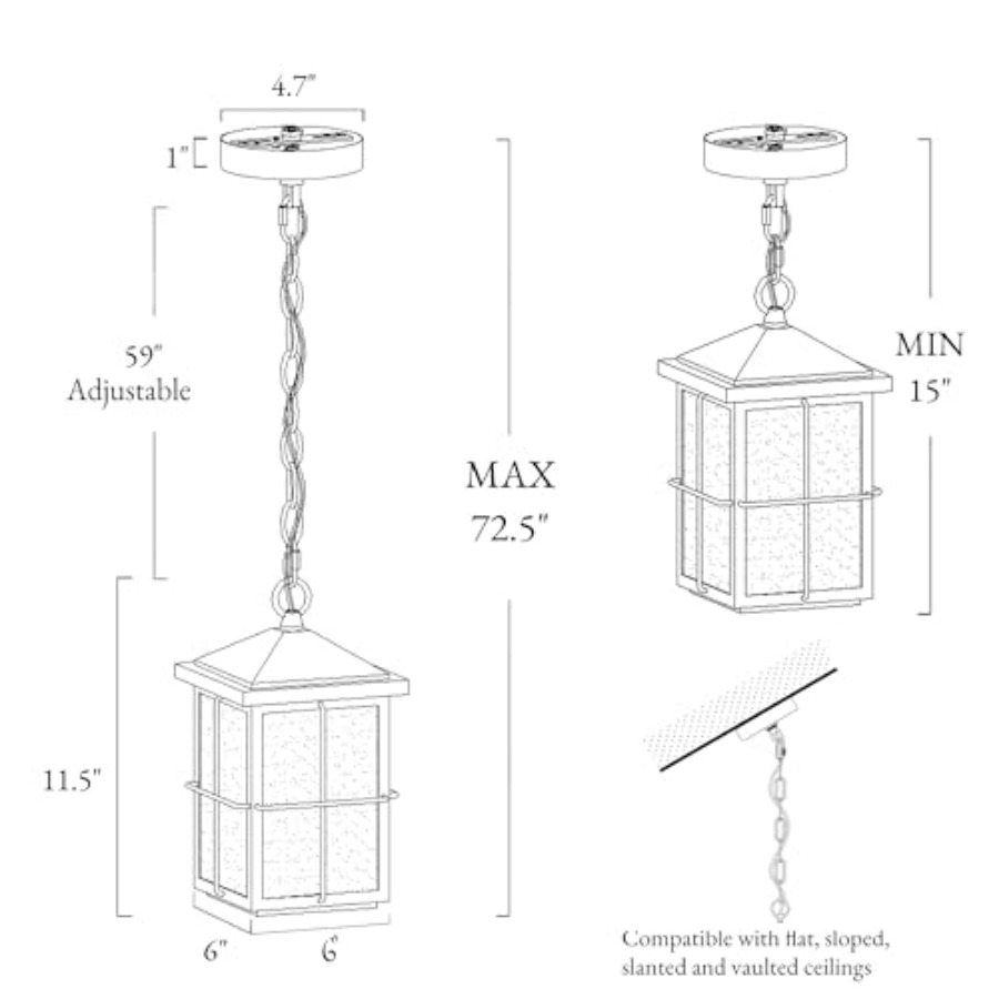 مصباح معلق خارجي، إضاءة سقفية  - مراجعة Outdoor Lighting Pendant وسعره