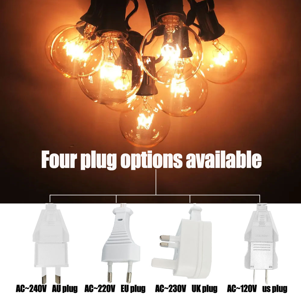 سلسلة أضواء G40 كلاسيكية بلمبا - مراجعة Lighting Wedding Outdoor وسعره